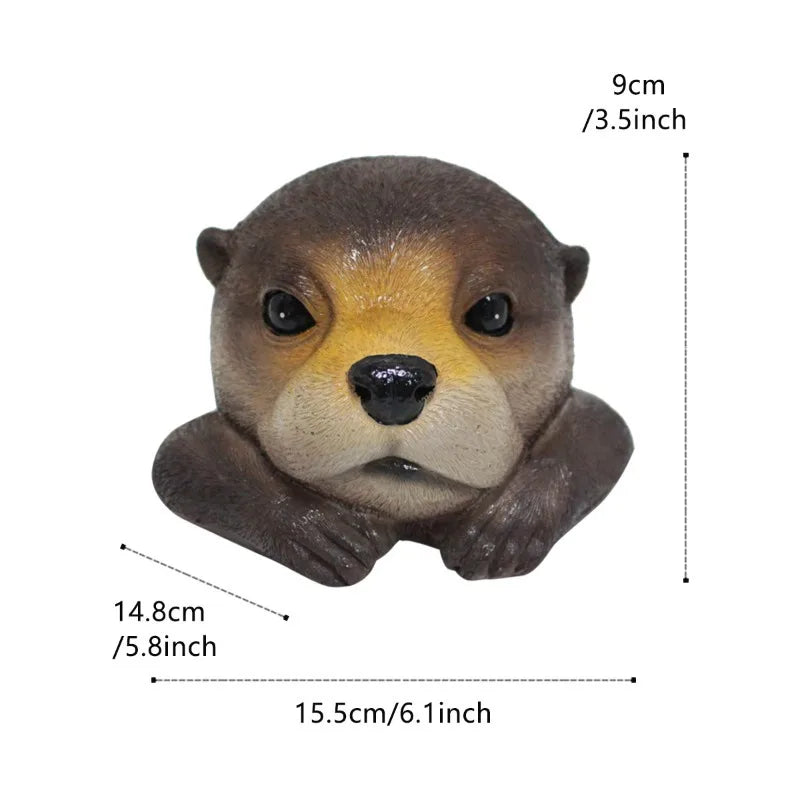 Floating Otter Head Resin Statue – Garden & Pond Ornament Garden Pond Statue Babs