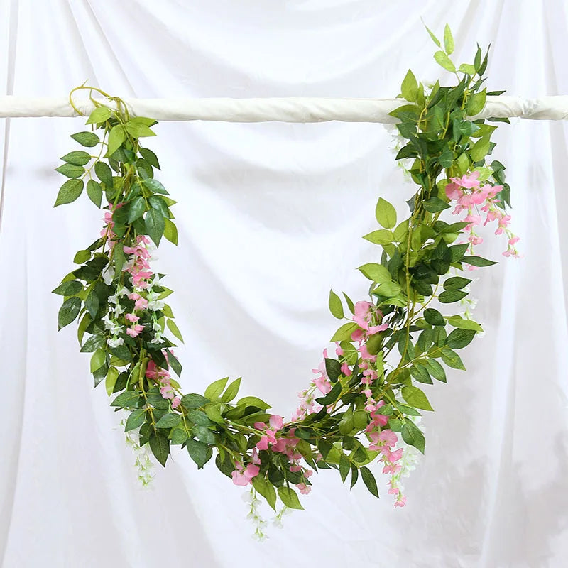 Artificial Wisteria Vine Garland – Silk Ivy Flower Decor 200cm Artificial Flower Garland Babs