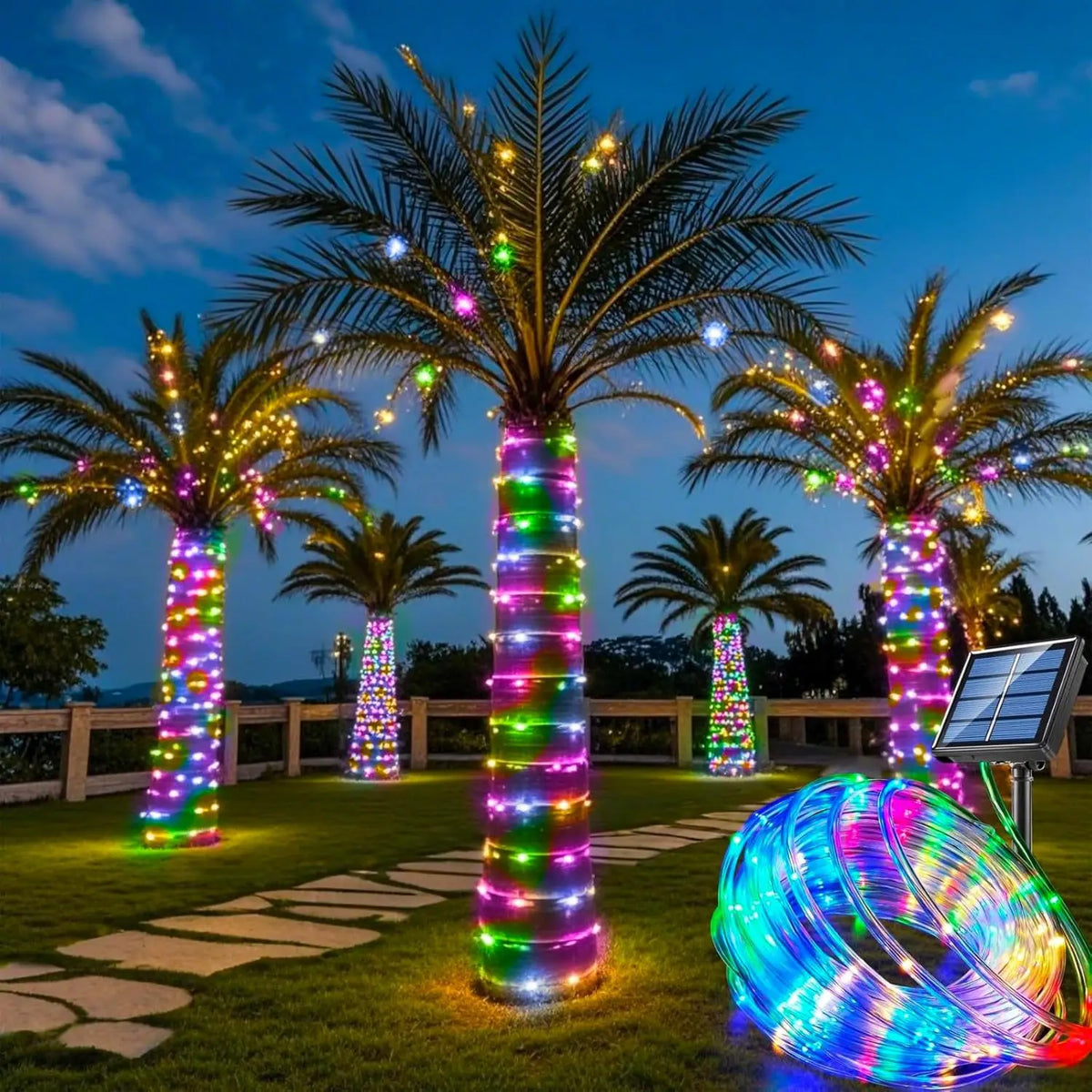 Solar String Lights Outdoor Waterproof Tube Rope Lamp 12m/7m Solar String Lights Babs color 12m-100leds