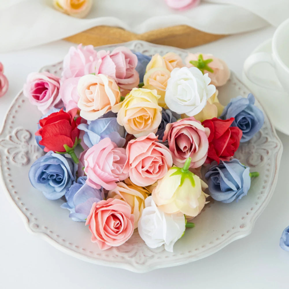 50Pcs Silk Artificial Rose Heads for Wedding & Home Decor | DIY Artificial Silk Flowers Babs