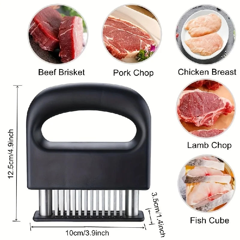 48-Pin Stainless Steel Meat Tenderizer – BBQ Kitchen Tool Meat Tenderizer Tool Babs