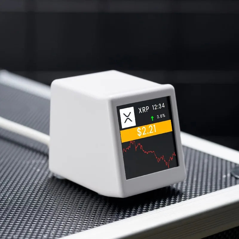 WiFi Crypto Price Tracker Desk Clock – BTC & 300 Coins Crypto Tracker Clock Babs White