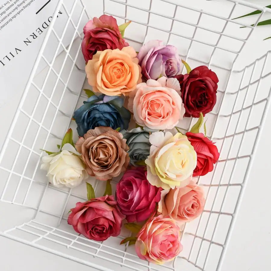 100pcs Silk Rose Heads for Wedding, Wreath & DIY Decor Artificial Silk Flowers Babs