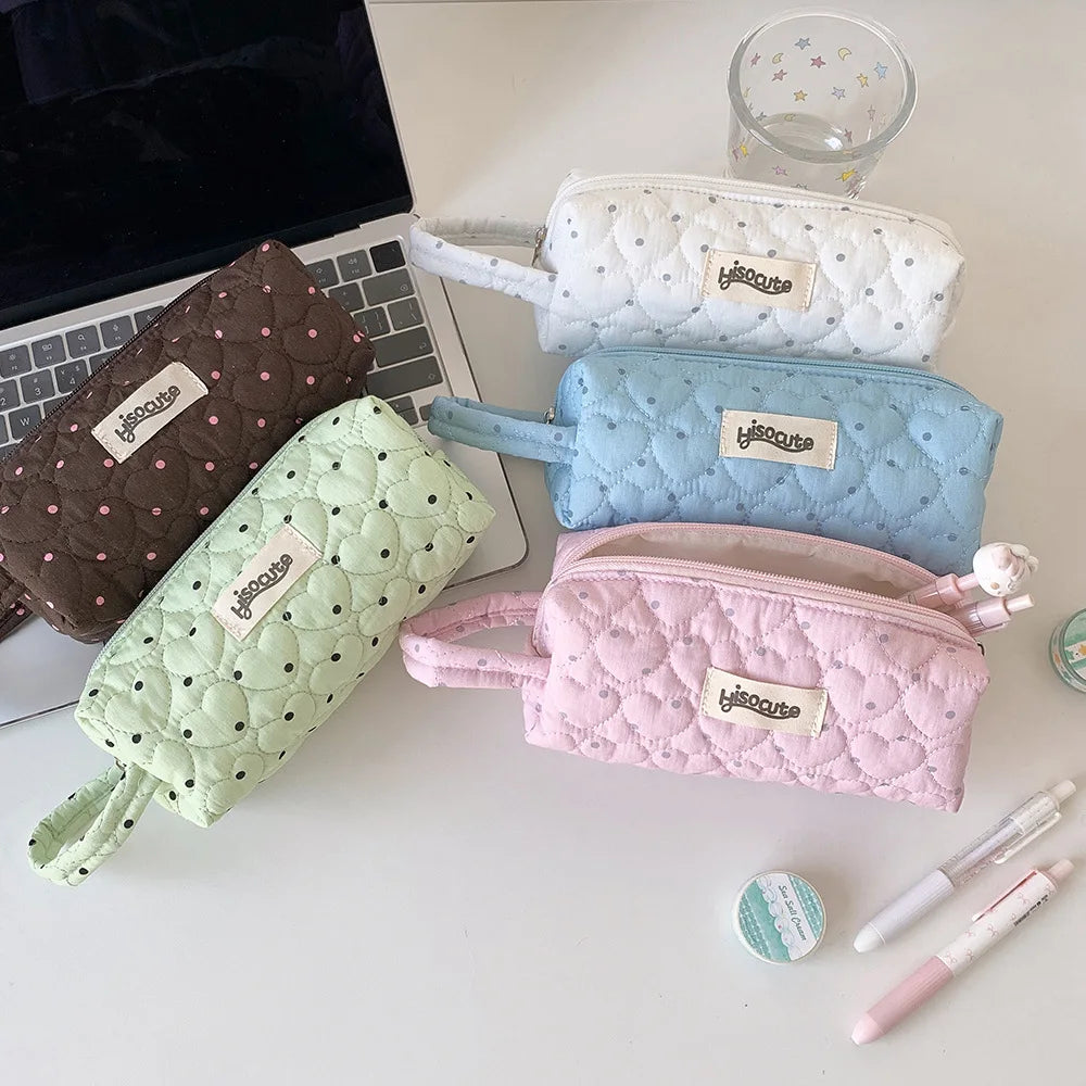 Polka Dot Cosmetic Bag – Travel Toiletry & Pencil Case Pouch Cosmetic Toiletry Bag Babs