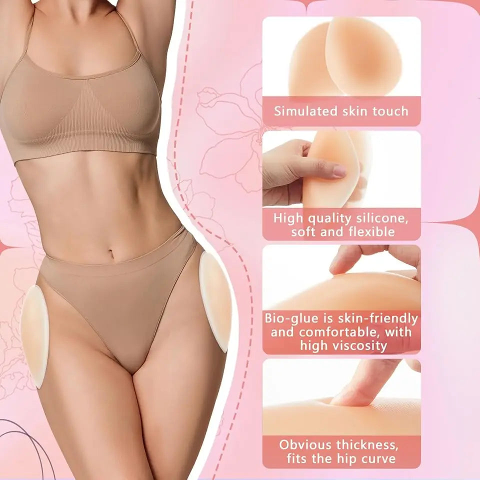 Silicone Hip Dip Filler Pads – Reusable Adhesive Butt Enhancer Hip Enhancer Shapewear Babs