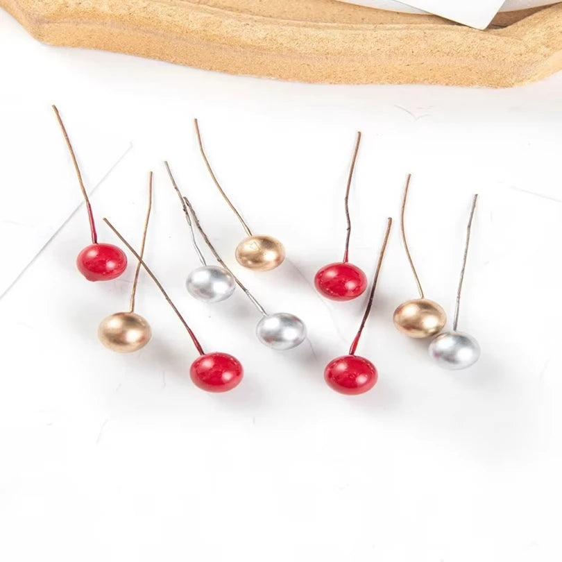 30/50pcs Artificial Berry Beads for Wedding & Christmas Decor Artificial Floral Pick Babs