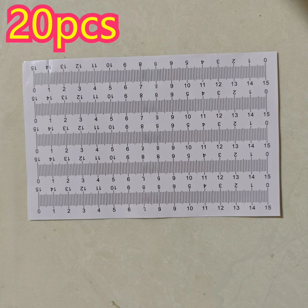 20PCS Self-Adhesive Ruler Stickers 0–15cm Scale Labels Adhesive Ruler Stickers Babs 20pcs-B