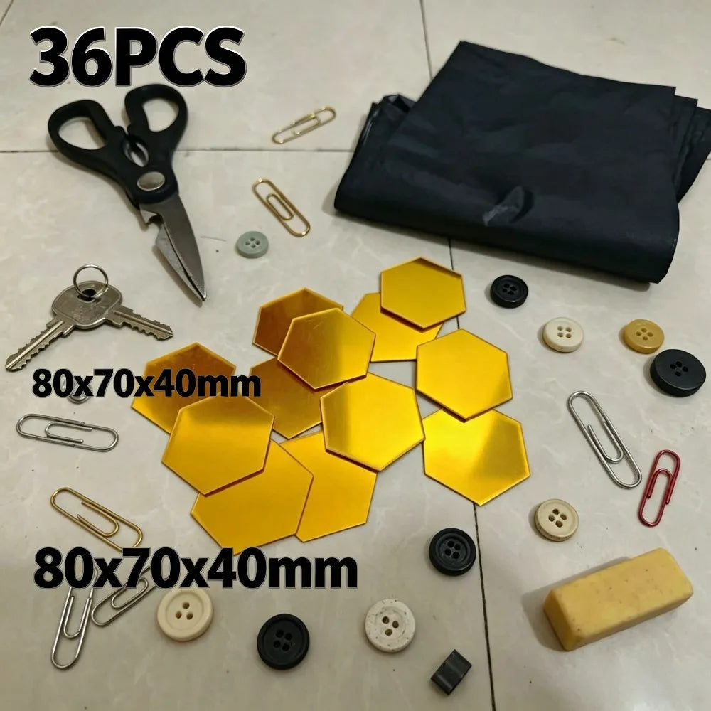 36Pcs Hexagonal 3D Mirror Wall Stickers – Self-Adhesive Decor Mirror Wall Stickers Babs