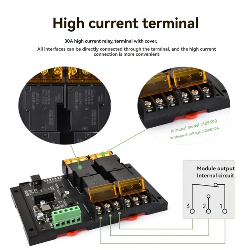 DIN Rail 4-Channel RS485 Relay Module – Modbus RTU Protocol Industrial Relay Module Babs