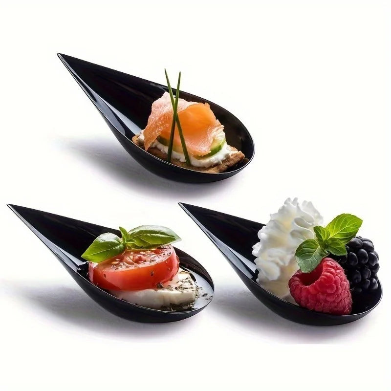 50pcs Disposable Plastic Appetizer & Dessert Tasting Plates Disposable Party Plates Babs