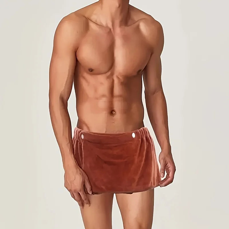 Men's Wearable Bath Towel Shorts – Ultra-Fine Microfiber Wearable Bath Towel Babs