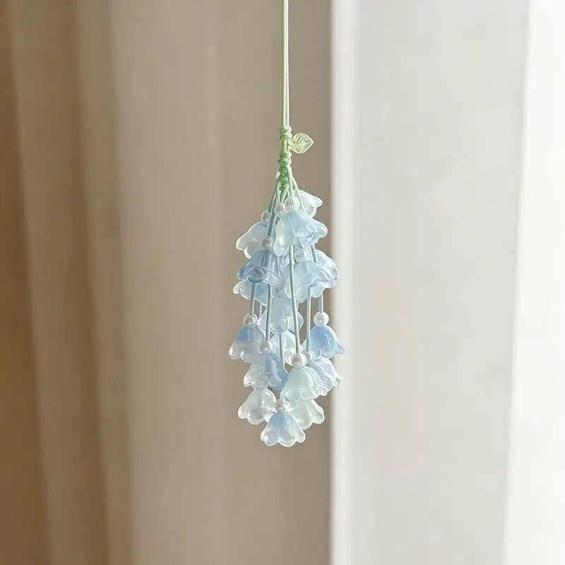 Bellflower Tassel Car Rearview Mirror Pendant Ornament Car Hanging Ornament Babs A2