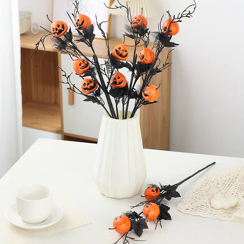 Halloween Mini Pumpkin Bouquet – Maple Leaves & Twigs Décor Halloween Decoration Babs