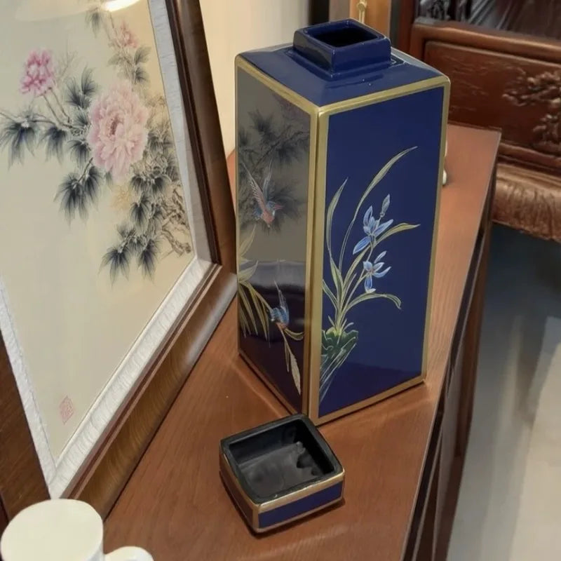 Modern Blue Ceramic Vase – Elegant Porcelain Home Décor Decorative Ceramic Vase Babs