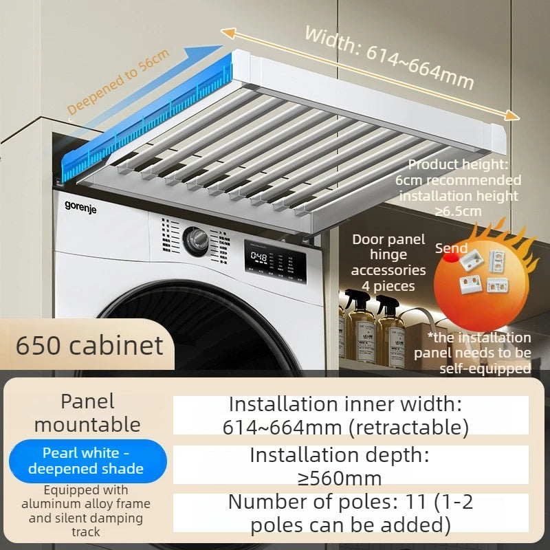 Aluminum Retractable Wall-Mounted Clothes Drying Rack Clothes Drying Rack Babs 650 Cabinet