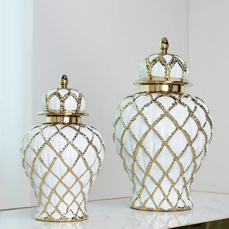 Electroplated Ceramic Vase – Luxury Ikebana Flower Decor Decorative Ceramic Vase Babs