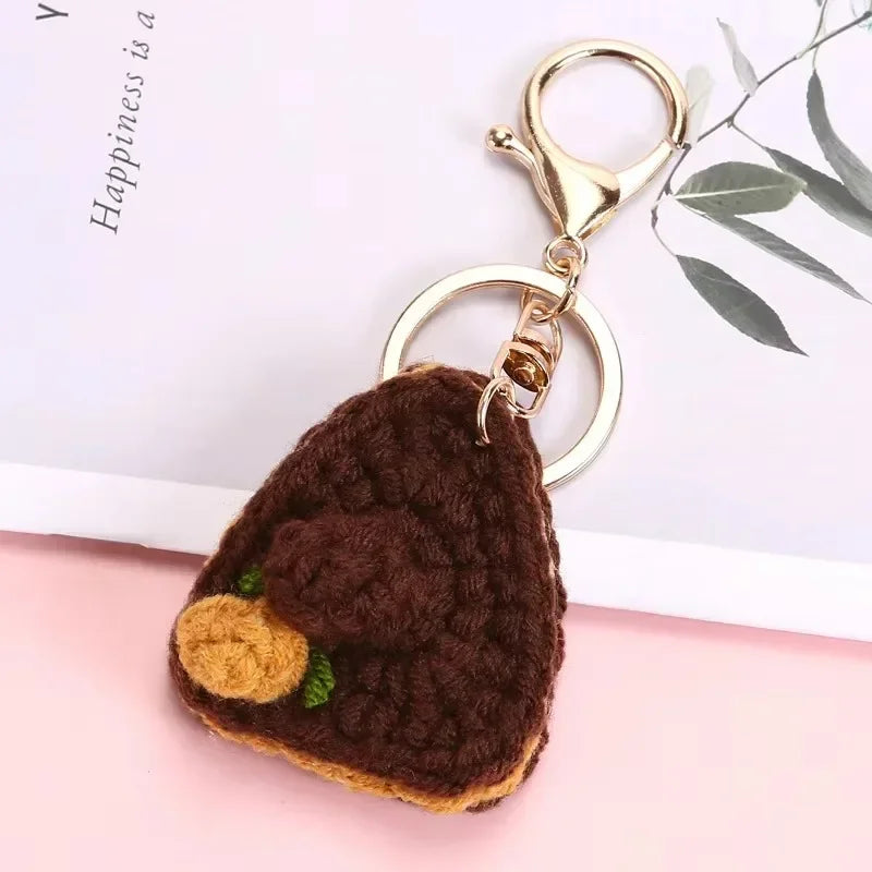 Cute Knit Keychain Charms – Handmade Burger & Ice Cream Pendants Knit Keychain Charm Babs