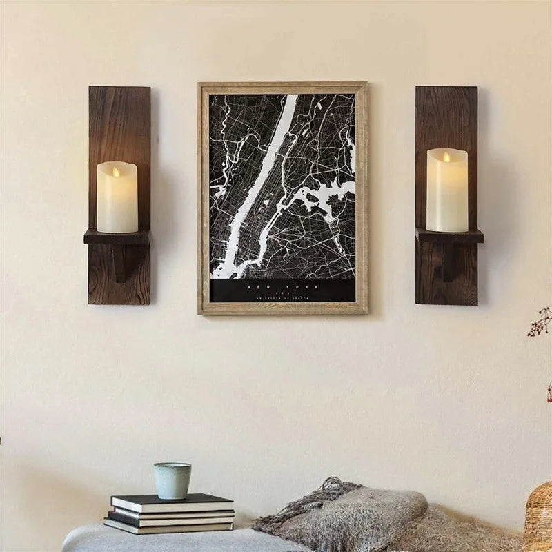 Wooden Wall Candle Holder – Modern Handmade Sconce Decor Wall Candle Holder Babs