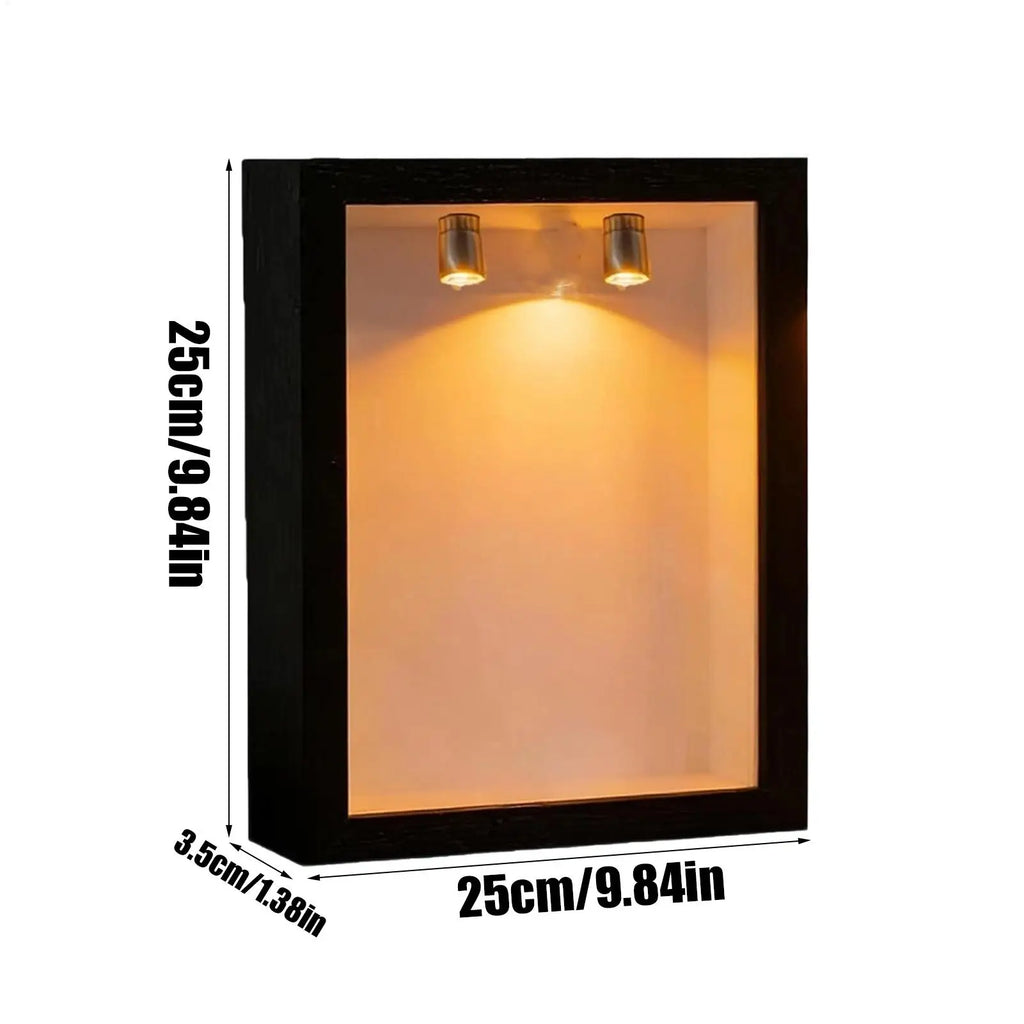 Wooden Mini Museum Display Shelf – DIY Illuminated Shadow Box Shadow Box Shelf Babs