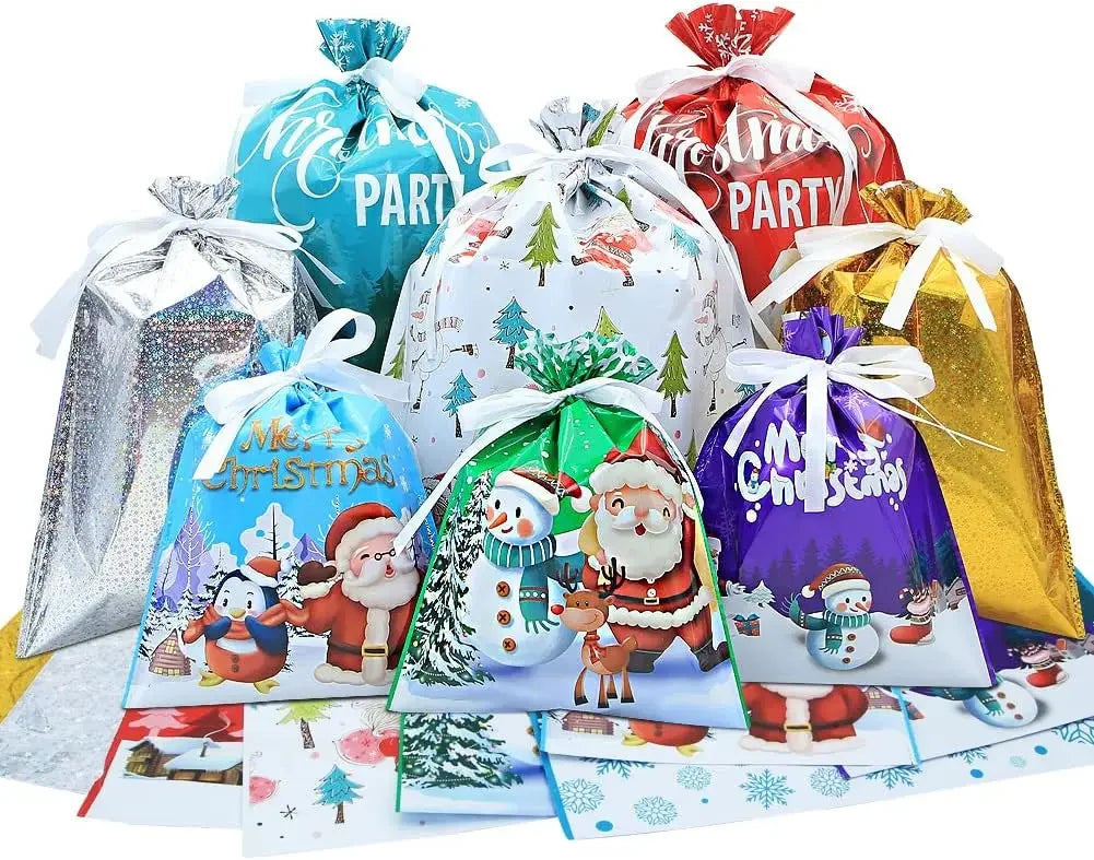 Christmas Drawstring Gift Bags for Candy, Cookies & Presents Christmas Gift Bags Babs