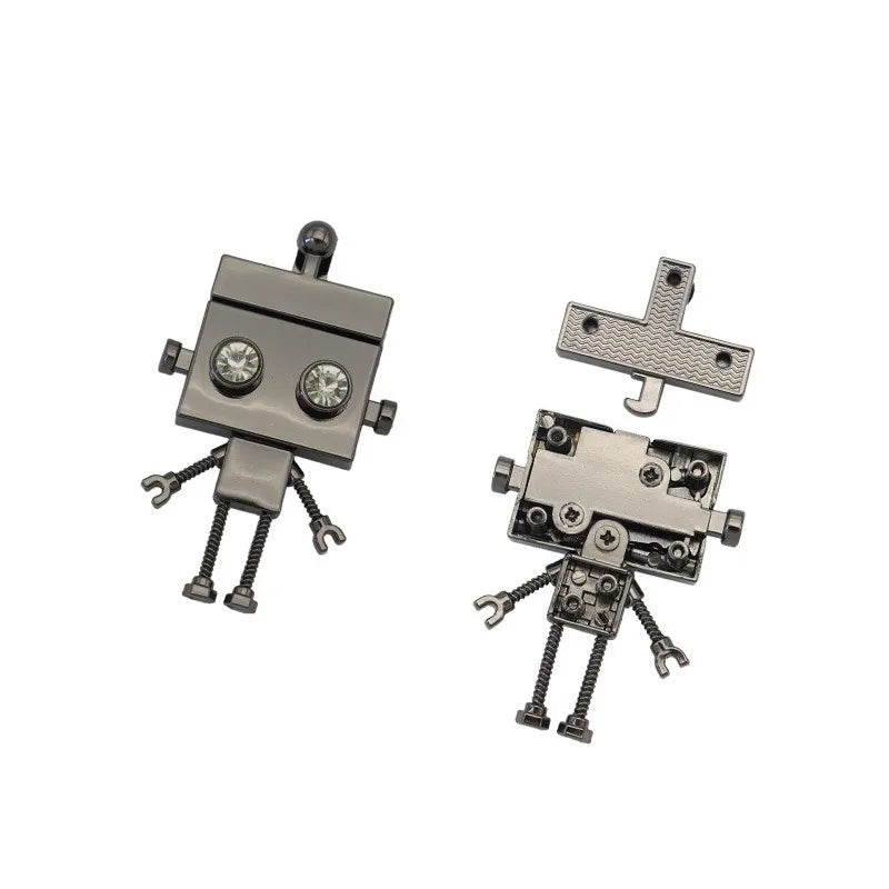 Robot Shape Metal Bag Lock – DIY Push Button Purse Clasp Bag Lock Hardware Babs