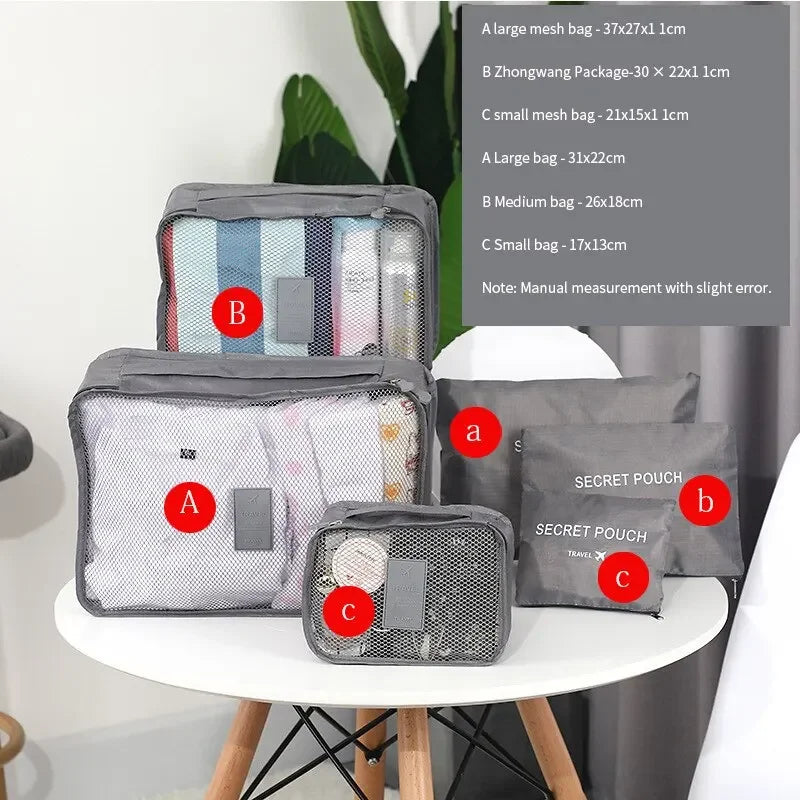 6-Piece Waterproof Travel Packing Cubes & Luggage Organizer Set Travel Packing Cubes Babs