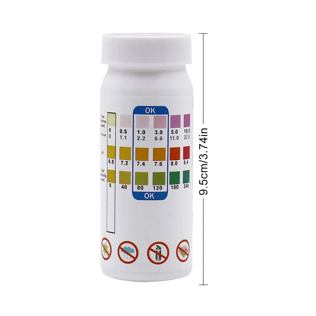 3-in-1 Pool & Spa Water Test Strips – pH & Chlorine, 50ct Water Test Strips Babs