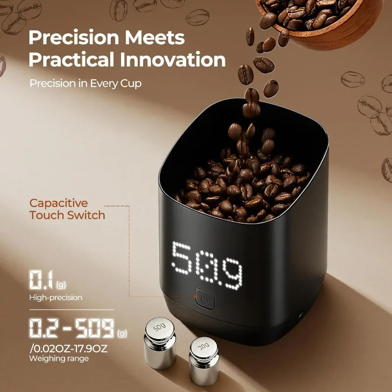 Smart Coffee Weighing Cup – Rechargeable Espresso Dosing Scale Coffee Dosing Scale Babs