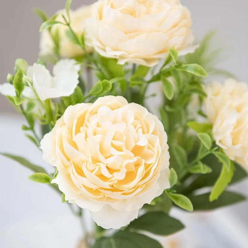 Artificial Silk Peony Chrysanthemum Bouquet – Wedding & Home Decor Artificial Flower Bouquet Babs