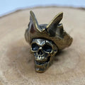Brass Skull Captain Cowboy Hat Knife Bead EDC Lanyard Pendant Brass Lanyard Pendant Babs 1pc