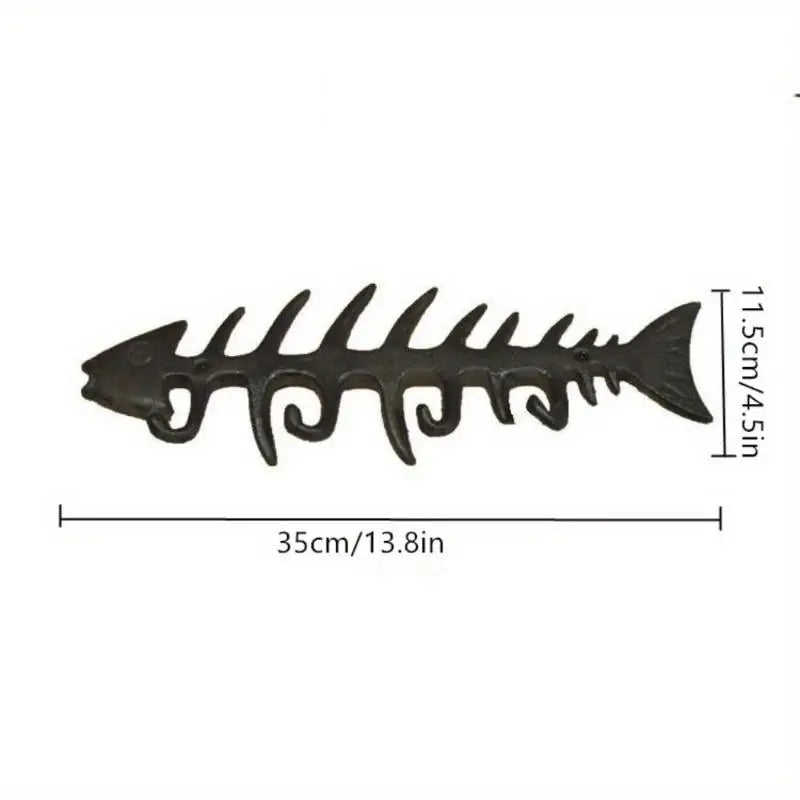 Fish Bone Cast Iron Wall Hook – Beach Coastal Home Decor Decorative Wall Hook Babs