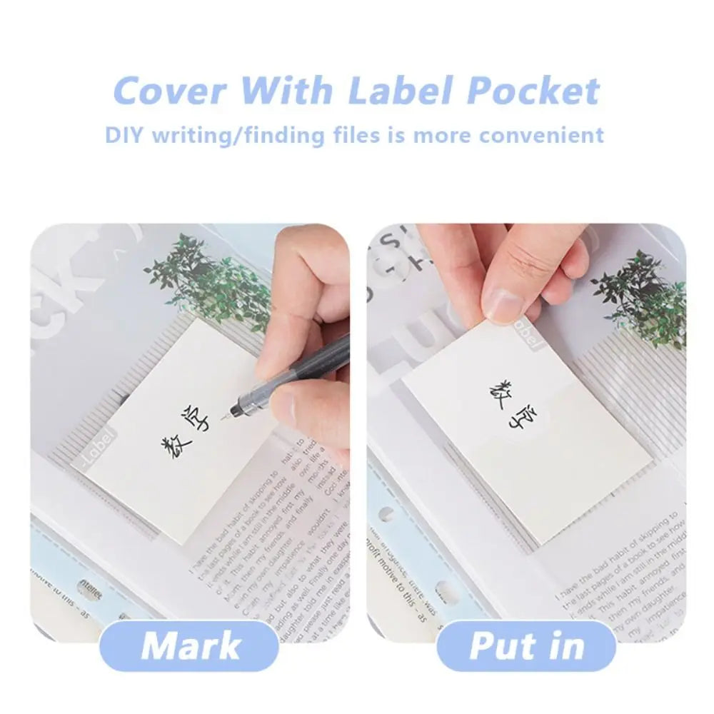 A4 Loose-Leaf Folder Transparent Document Pouch Organizer Document File Folder Babs