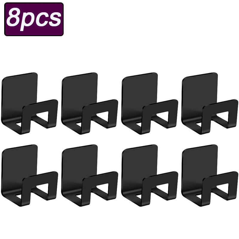 Stainless Steel Sponge Holder Self-Adhesive Kitchen Sink Rack Kitchen Sink Organizer Babs Black-8pcs
