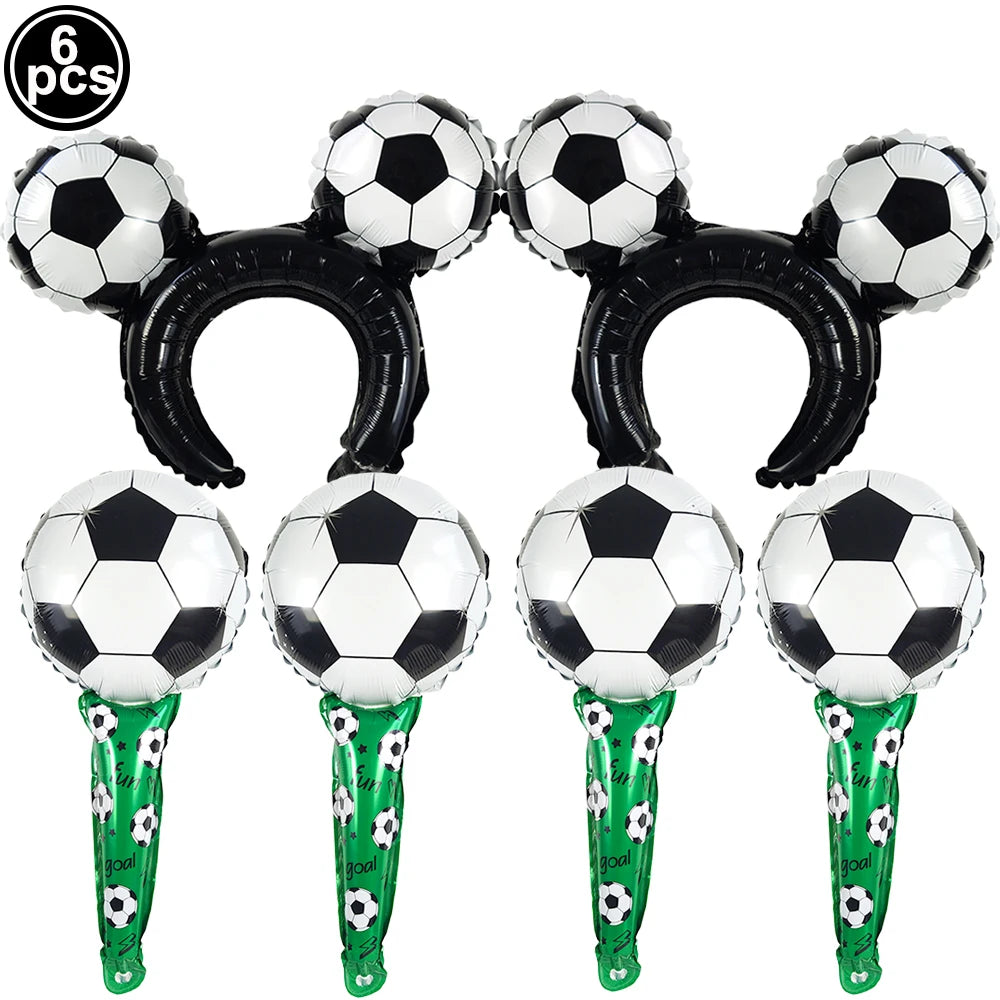 Boy's 8th Birthday Soccer Foil Balloons Party Set