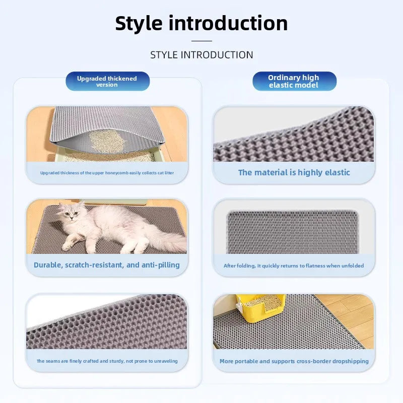 EVA Cat Litter Mat – Double Layer Anti-Tracking Washable Cat Litter Mat Babs