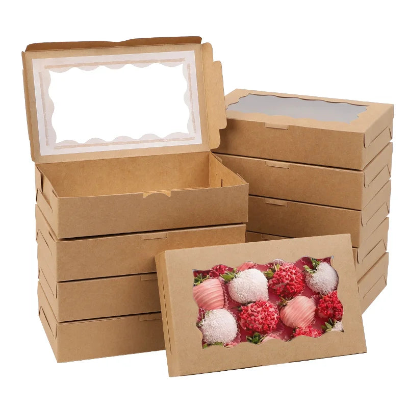 Windowed Kraft Gift Boxes for Candy, Cookies & Party Favors Gift Packaging Boxes Babs