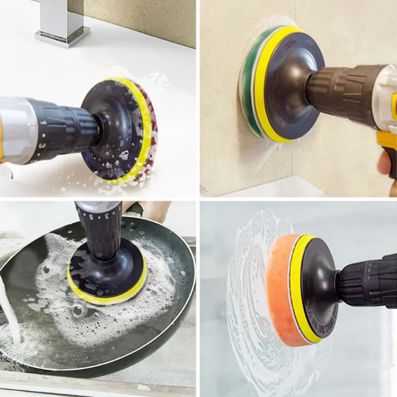 4-Inch Drill Power Brush Tile Scrubber Scouring Pads Kit Drill Scrubber Kit Babs