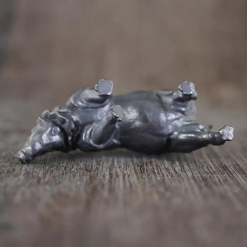 Brass Rhinoceros Figurine | Copper Animal Miniature Desk Ornament Decorative Figurine Babs