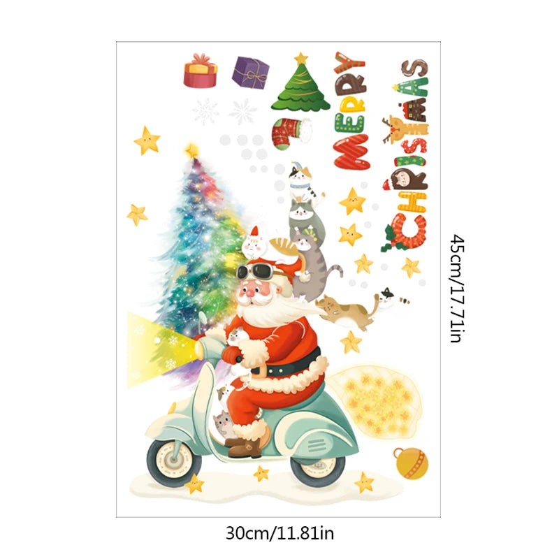 Christmas Window Stickers – Santa, Snowflake & Xmas Tree Decals Holiday Wall Decals Babs