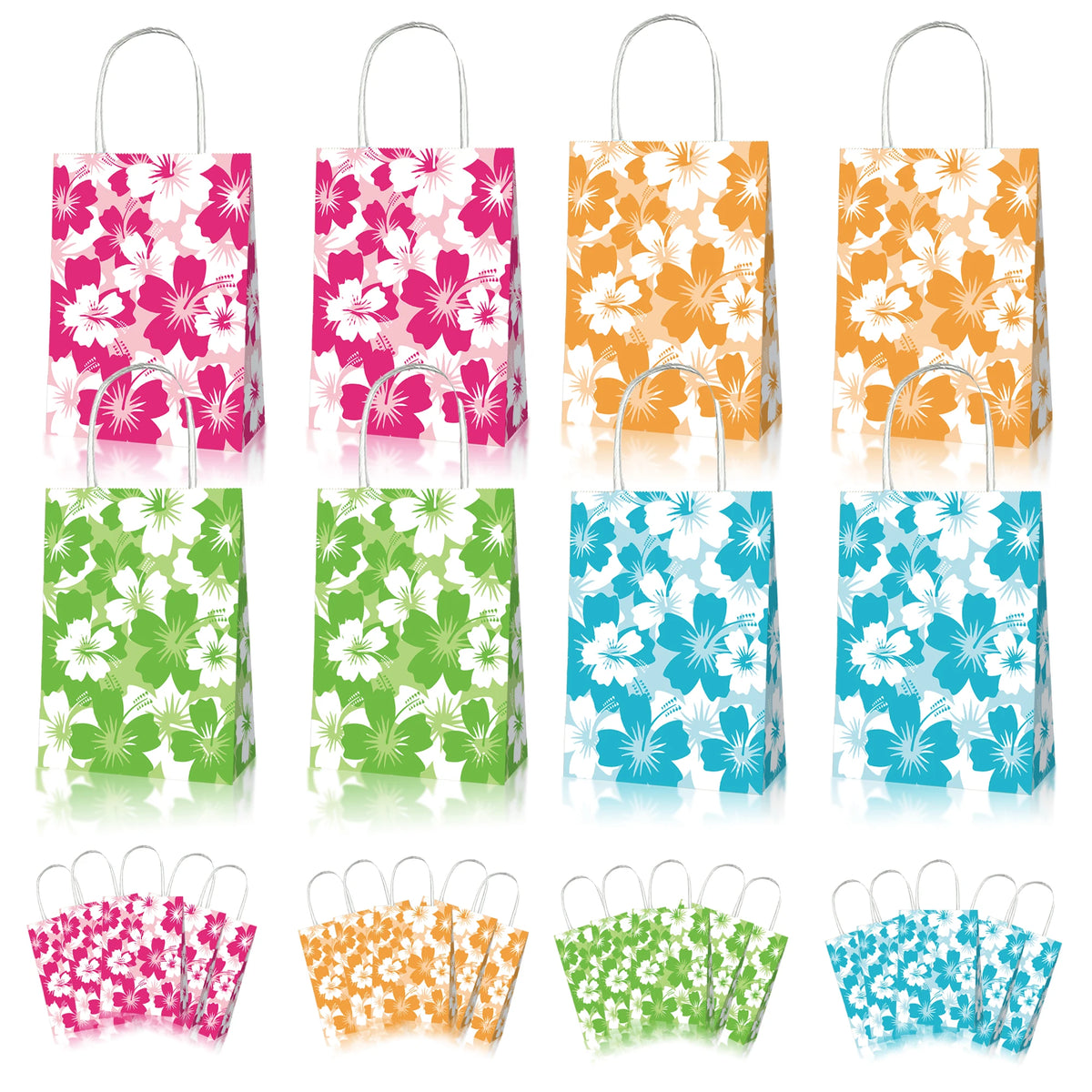 Hawaiian Hibiscus Paper Food Trays | Luau Party Supplies 8–48pk Disposable Party Trays Babs
