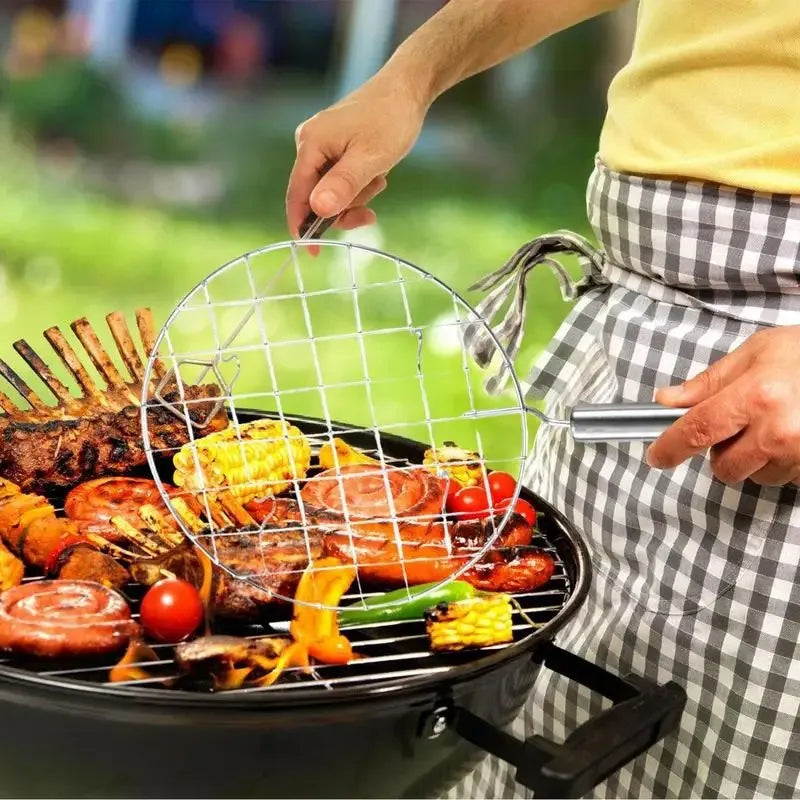 Stainless Steel Round Wire Roasting Rack with Handle | BBQ & Camp Wire Roasting Rack Babs