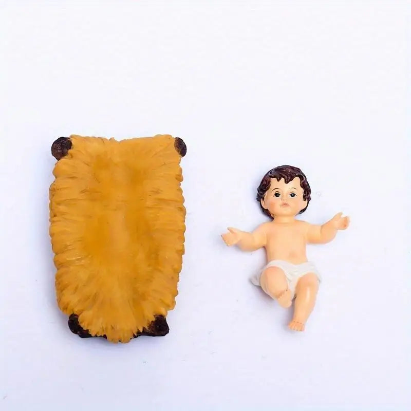 Baby Jesus Nativity Resin Figurine – Catholic Christmas Decor Gift Religious Figurine Babs