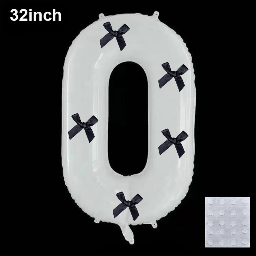 32" Black Bow Number Balloon Kit – Party & Wedding Décor