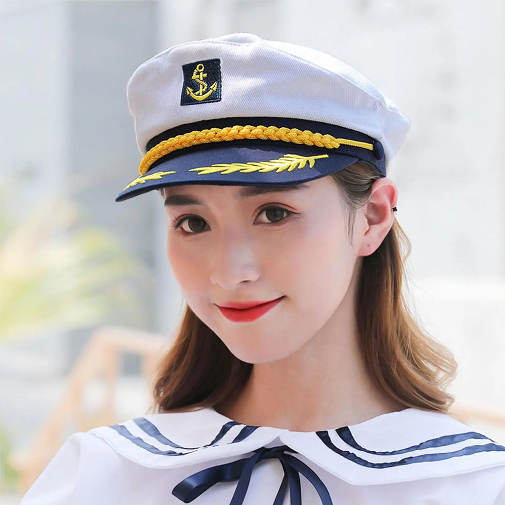 Sailor Captain Hat – Adjustable Yacht Cap Adults & Kids Costume Captain Hat Babs