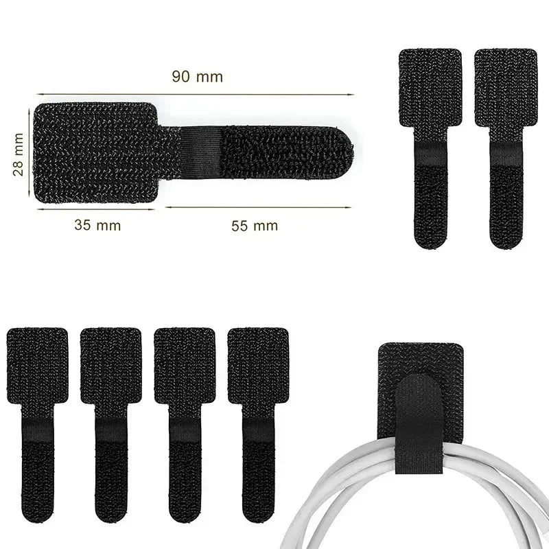 Self-Adhesive Reusable Cable Ties & Cord Holders 10-20 Pcs Cable Cord Organizer Babs