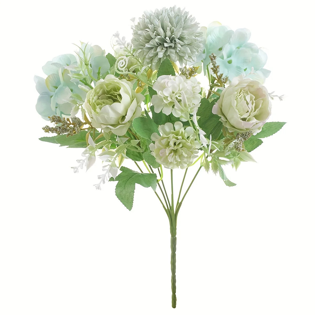 Artificial Silk Peony Hydrangea Bouquet – Wedding & Home Decor Artificial Flower Bouquet Babs color 4 3 pcs