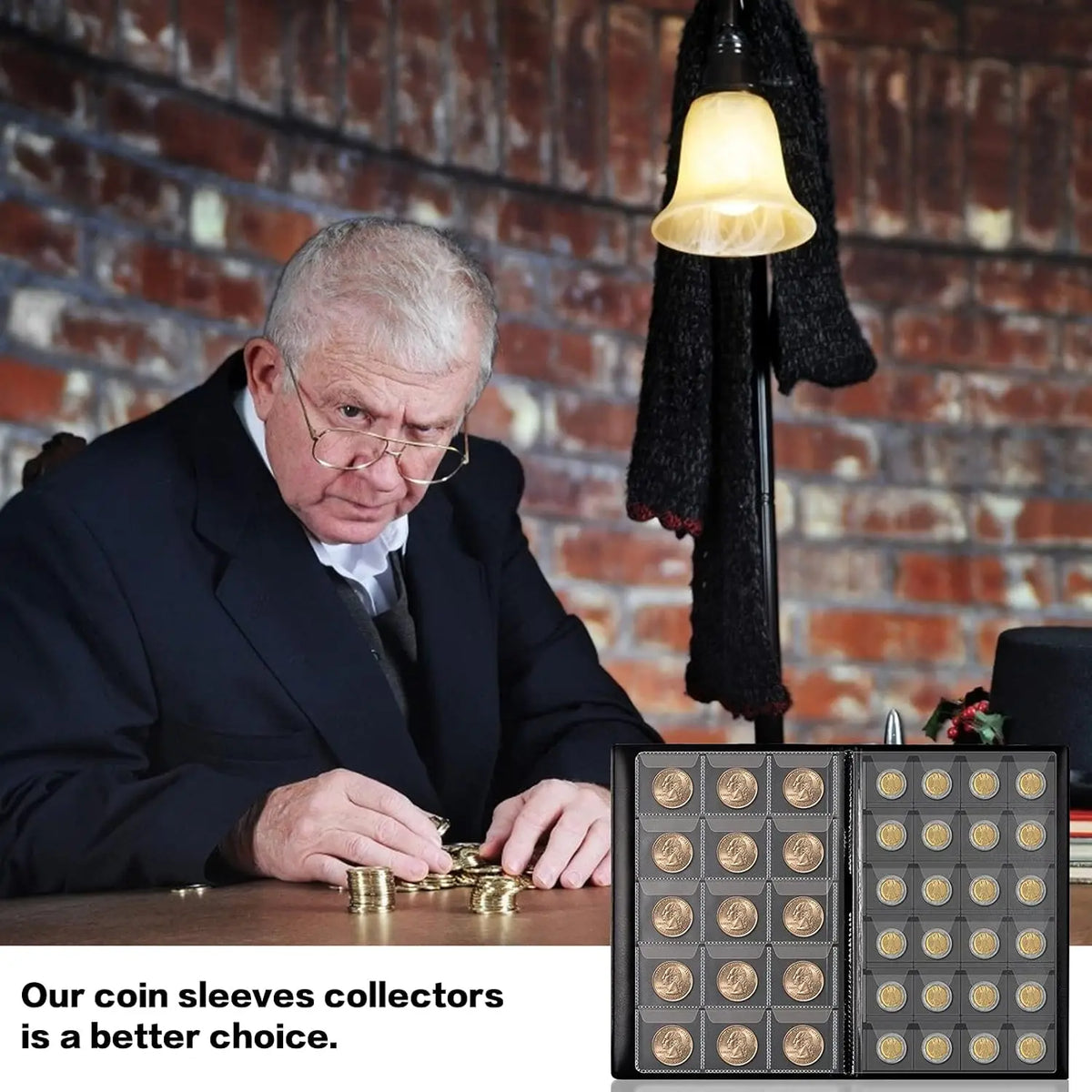 300-Pocket Coin Collection Album – PU Leather Display Book Coin Collection Album Babs