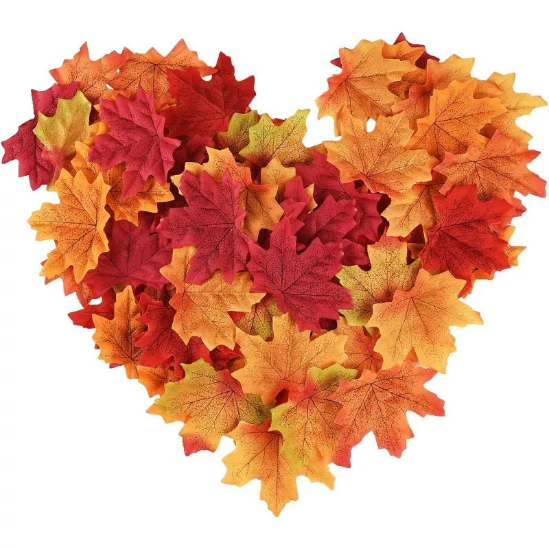 Artificial Silk Maple Leaves 50/100Pcs – Fall Party Decor Artificial Fall Leaves Babs