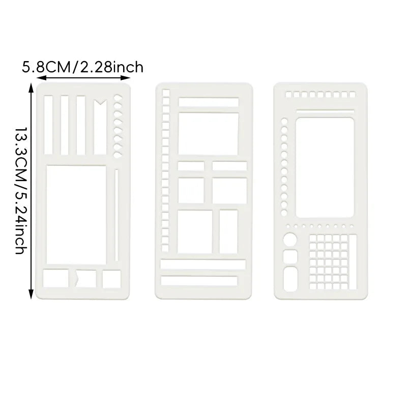3pcs Polka Dot Diary Template Set – DIY Card & Journal Stencils DIY Craft Stencil Set Babs notepad template