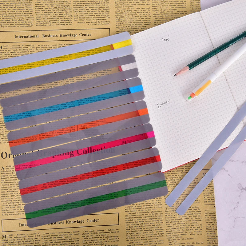 Colored Reading Guide Strips & Highlighter Overlays – 6 or 8 Pc Reading Guide Strips Babs